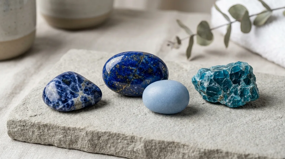 Lithothérapie et pierres bleues : lapis-lazuli, sodalite, angélite et leurs vertus